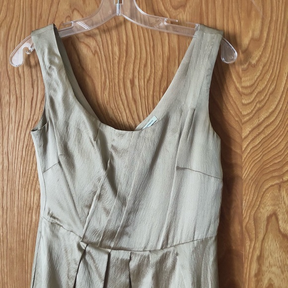 Banana Republic gold silk cocktail dress with pockets, 4 - Picture 3 of 14